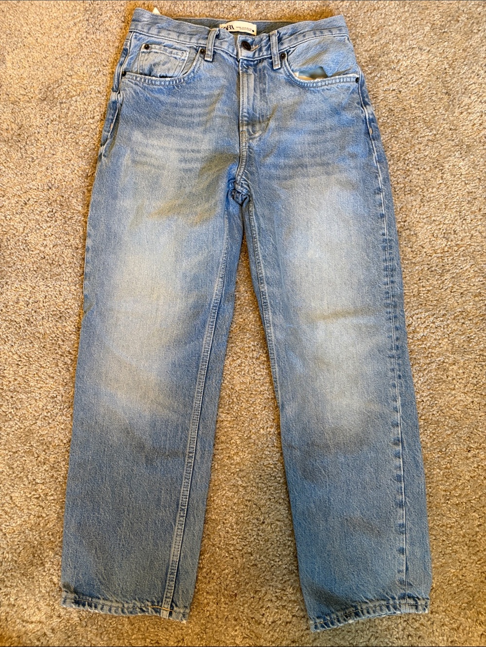 Zara Light Blue Straight Leg Women's Jeans